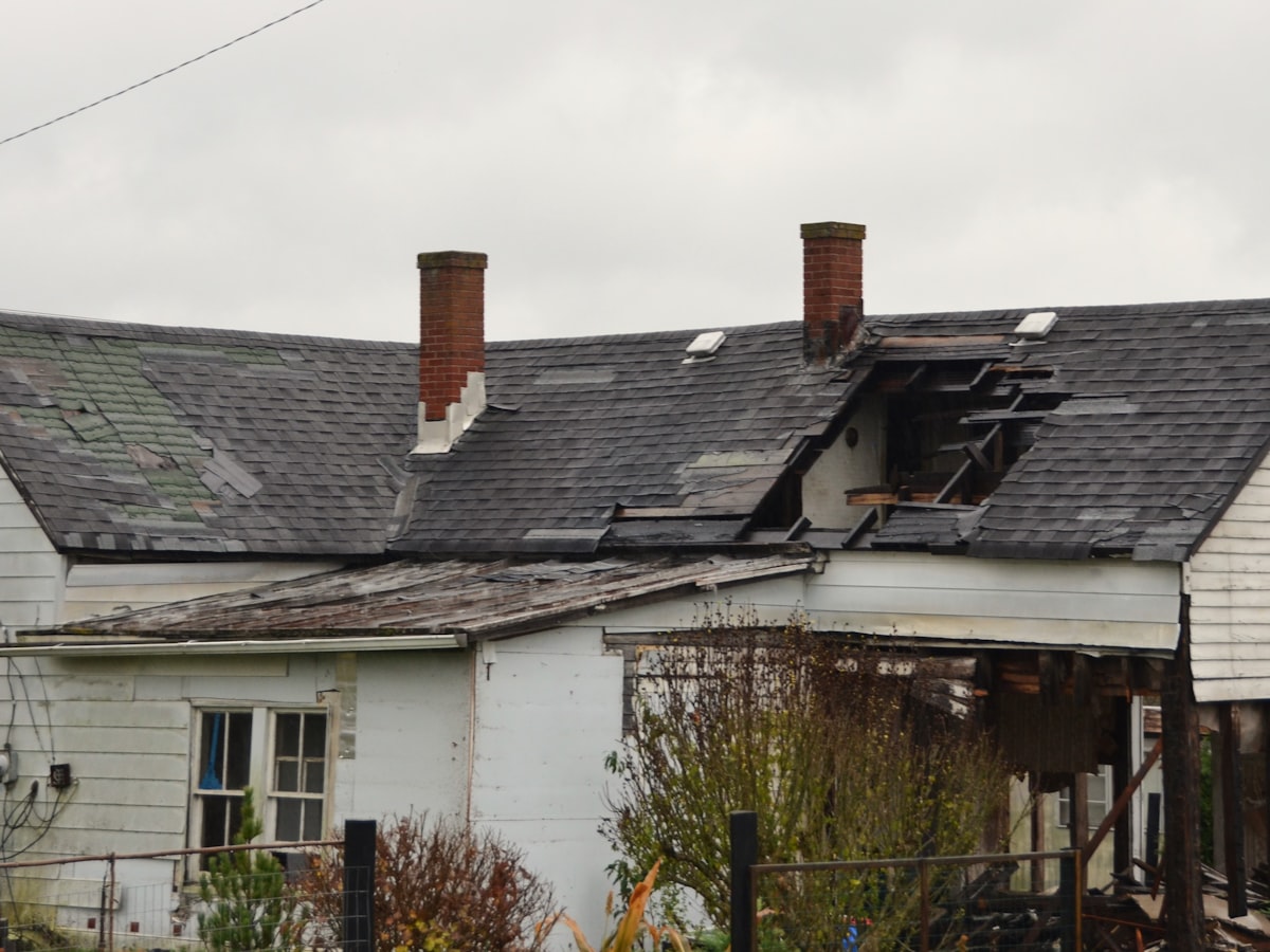 Fire and smoke damage on a property
